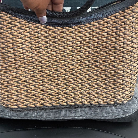 Brighton vintage Tan and Black Woven Shoulder Bag No call outs - Picture 9 of 12